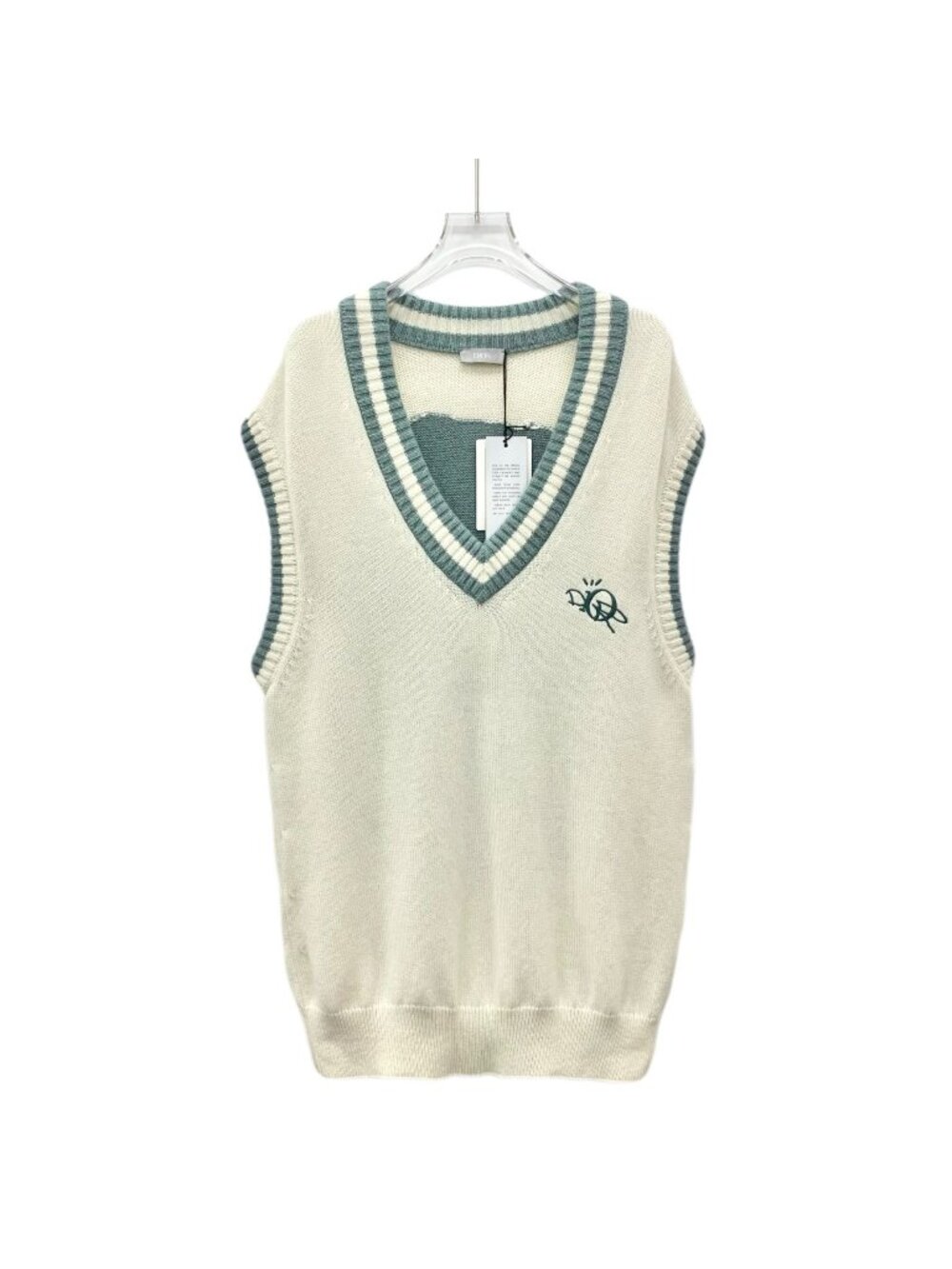 Dior x Travis Scott Collection Beige Cashmere V-Neck Knit Vest